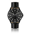 Черен мъжки часовник с каишка от естествена кожа Toledo-0 снимка