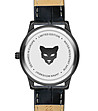 Черен мъжки часовник с кожена кроко каишка Perth-3 снимка