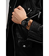 Мъжки черен часовник със силиконова каишка Perth-1 снимка