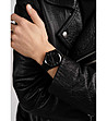 Черен мъжки часовник със силиконова каишкаPerth-1 снимка