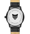 Черен мъжки часовник с каишка от естествена кожа Perth-3 снимка