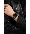 Сребрист мъжки часовник с черен циферблат Lyon-1 снимка