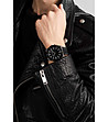 Мъжки часовник в сребристо и черно със силиконова каишка Cologne-1 снимка