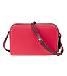 Дамска чанта Inas с контрастни детайли в цвят малина-1 снимка