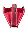 Дамска чанта Inas с контрастни детайли в цвят малина-4 снимка