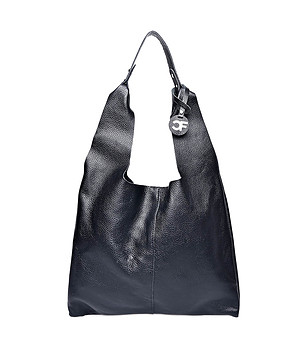 Дамска кожена черна чанта Ivena снимка