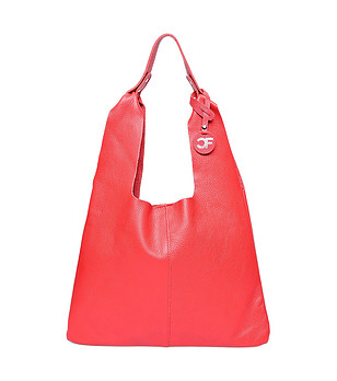 Дамска кожена червена чанта Ivena снимка