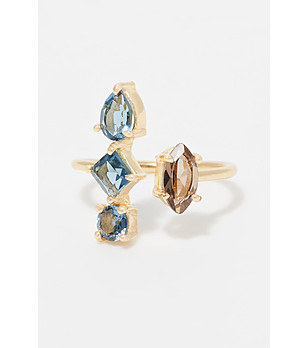 Дамски позлатен пръстен с естествени камъни Noémy снимка