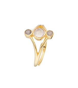 Позлатен дамски пръстен с естествени камъни Hana снимка