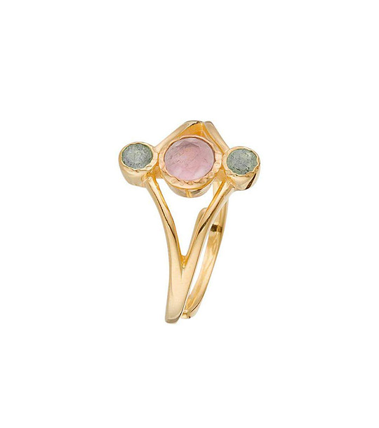 Позлатен дамски пръстен с естествени камъни Hana снимка