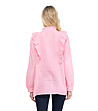 Розова дамска памучна риза с къдрички Tonina-1 снимка