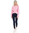 Розова дамска памучна риза с къдрички Tonina-3 снимка