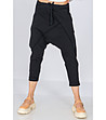 Черен памучен дамски панталон тип потур Reni-3 снимка