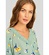 Светлозелена дамска блуза с флорален принт Pavla-2 снимка