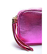 Цикламена малка дамска кожена чанта с металик ефект Irmina-3 снимка