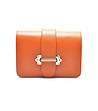 Малка кожена дамска чанта в оранжев нюанс Rina-0 снимка