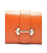 Малка кожена дамска чанта в оранжев нюанс Rina-2 снимка