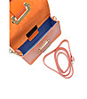 Малка кожена дамска чанта в оранжев нюанс Rina-3 снимка