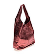 Дамска чанта от естествена кожа в бордо Lika-1 снимка