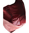 Дамска чанта от естествена кожа в бордо Lika-3 снимка