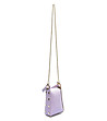 Малка дамска кожена чанта за телефон в лилаво Caris-1 снимка