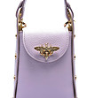 Малка дамска кожена чанта за телефон в лилаво Caris-2 снимка