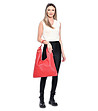 Дамска кожена червена чанта Ivena-4 снимка