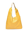 Дамска кожена чанта в цвят горчица Ivena-0 снимка