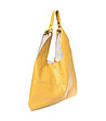 Дамска кожена чанта в цвят горчица Ivena-1 снимка