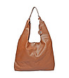 Дамска кожена чанта в кафяво Ivena-0 снимка