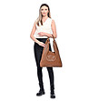 Дамска кожена чанта в кафяво Ivena-4 снимка