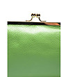 Зелена дамска клъч чанта от естествена кожа Oliana-3 снимка