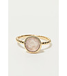 Позлатен дамски пръстен с розов кварц Cassilda-0 снимка
