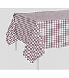 Карирана покривка за маса в бежово Sara 160х160 см-0 снимка