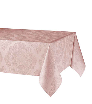 Кръгла покривка за маса в розово Nerea 160 см снимка
