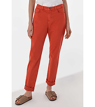 Дамски памучен панталон в оранжево Dezira снимка
