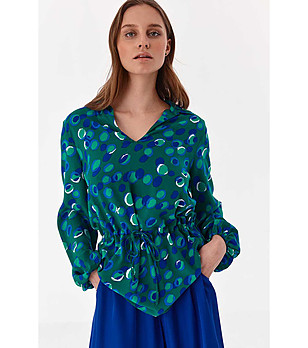 Дамска блуза в зелено и синьо Lenazja снимка