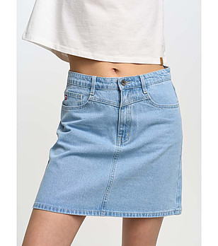 Къса светлосиня памучна пола от деним Isabel снимка