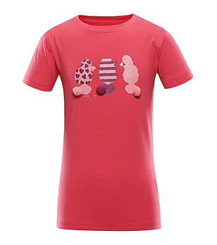 Памучна  детска тениска в цвят малина Polefo снимка