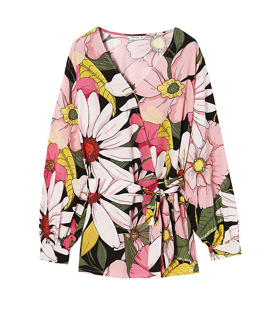 Многоцветна дамска блуза с флорален принт Sirena снимка