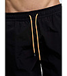 Черни мъжки плажни шорти с лого Rafaels-3 снимка