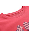 Памучна  детска тениска в цвят малина Polefo-3 снимка