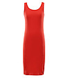 Памучна рокля в червен цвят с лого Brewa-0 снимка