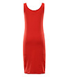 Памучна рокля в червен цвят с лого Brewa-1 снимка