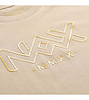 Дамска памучна тениска цвят капучино с лого Julepa-4 снимка