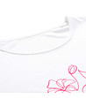 Бяла дамска тениска с флорална щампа Quatra-3 снимка