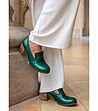 Зелени дамски кожени обувки на ток Sandrа-0 снимка