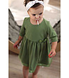 Зелена детска рокля с панделка  Betina-1 снимка