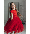 Червена детска рокля с тюл Nona-0 снимка