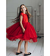 Червена детска рокля с тюл Nona-1 снимка